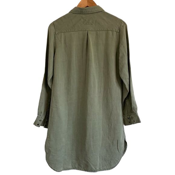 Rails Karlie Long Sleeve Utility Button Down Collared Shirt Dress Olive Green XS - Picture 3 of 11